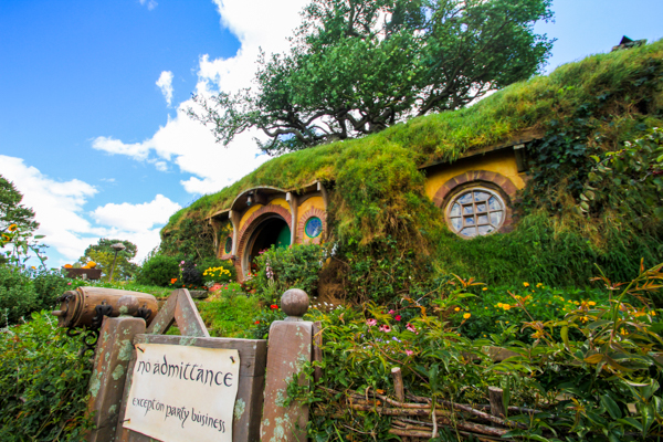 Casa do Bilbo e Frodo Baggins em Hobbiton na Nova Zelândia