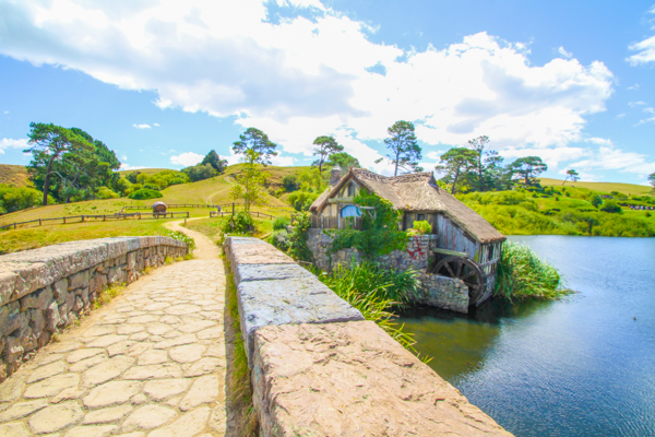 Moinho dos Hobbits em Hobbiton na Nova Zelândia