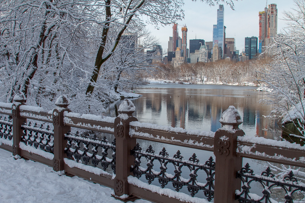 Neve no Central Park em Nova York