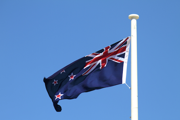 bandeira neozelandesa em Wellington